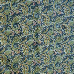 Blue Paisley Print Fabric By Cranston Print Works Co. 100% Cotton 44"X 75"